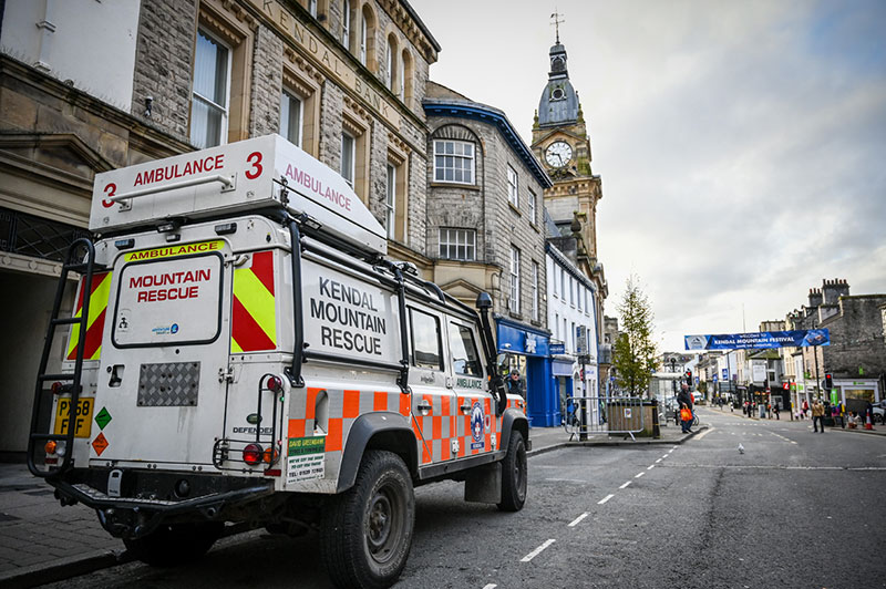 A Kendal Mountain Search and Rescue Team vehicle in Kendal town centre 002