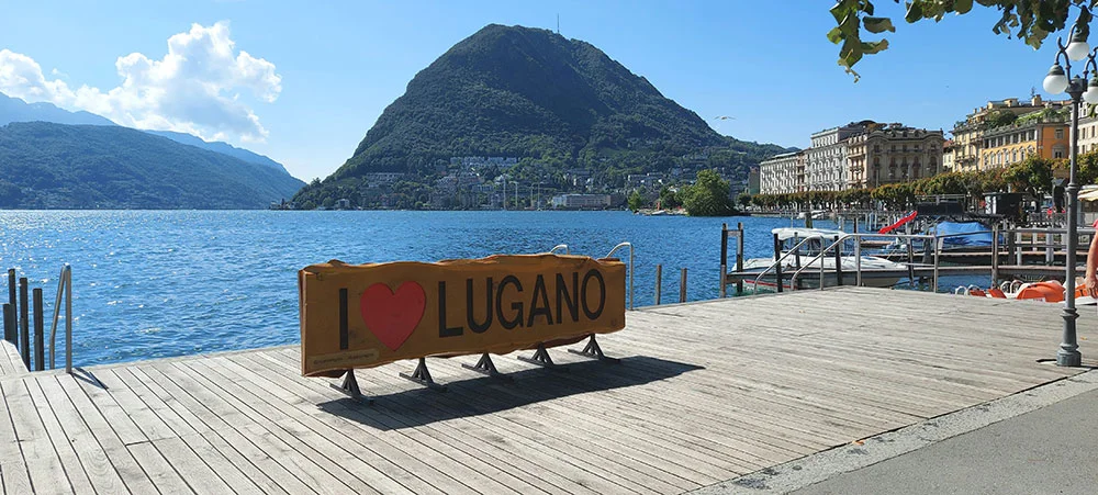 Lake Lugano on the Swiss-Italian border