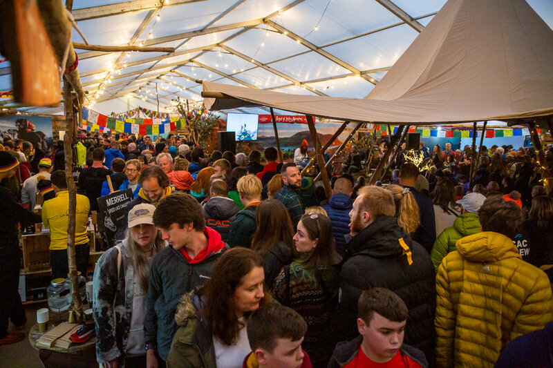 A busy Kendal Mountain Festival basecamp