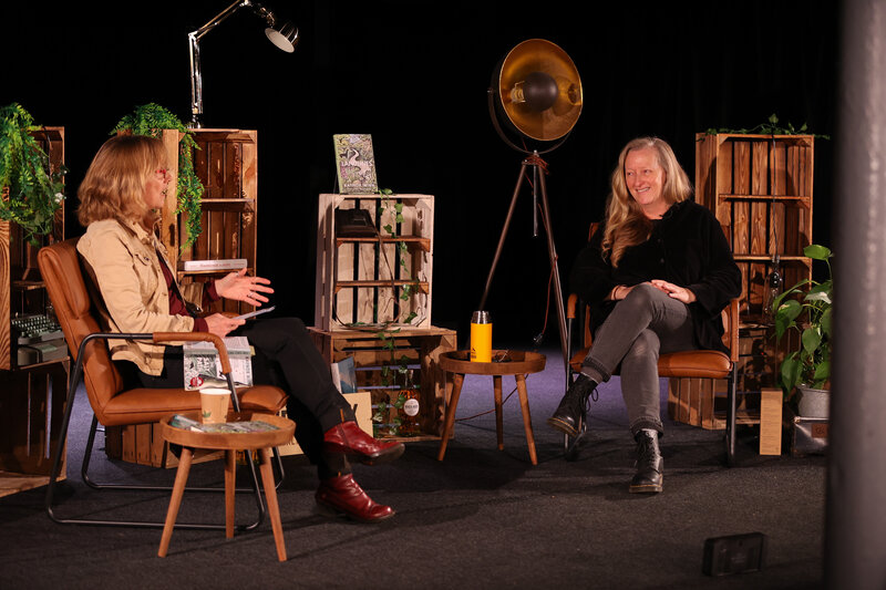 Author Raynor Winn speaking at the annual Kendal Mountain Book Festival