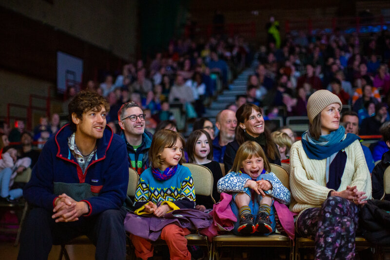 Crowd reacts to Family Adventure Session