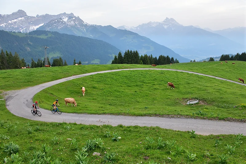 - Climb of Les Chaux above Villars