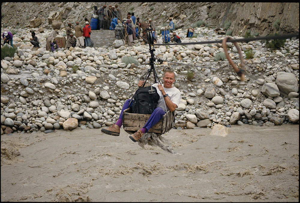 On route to K2 crossing a river